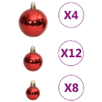 Set Palline di Natale 111 pz Rosso in Polistirene