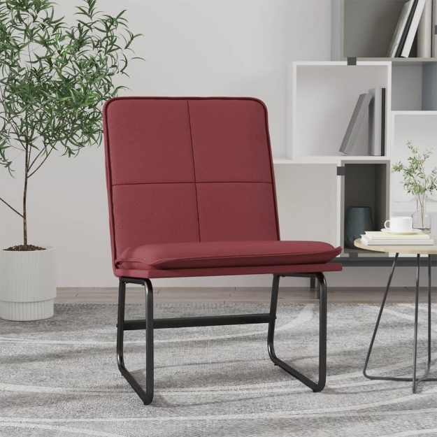 Sedia Lounge Rosso Vino 54x75x76 cm in Similpelle