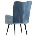 Poltrona Wingback Patchwork Denim in Tela