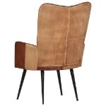 Poltrona Wingback Marrone in Vera Pelle