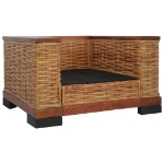 Poltrona con Cuscini in Rattan Naturale Marrone