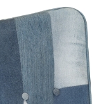 Poltrona con Poggiapiedi Blu Denim Patchwork in Tela