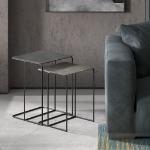 Rousseau Set di Tavolini 2 pz Ospera in Metallo Nero e Grigio