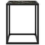 Tavolino da Salotto Nero e Vetro Nero Marmorizzato 40x40x50 cm