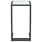Tavolino per Computer Marmo Bianco 50x35x65 cm Vetro Temperato