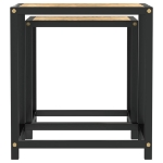Tavolini 2 pz in MDF Neri e Gialli