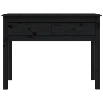 Tavolo Consolle Nero 100x35x75 cm in Legno Massello di Pino
