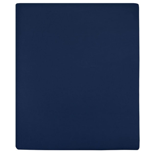 Lenzuola con Angoli Jersey 2pz Blu Marino 160x200 cm Cotone
