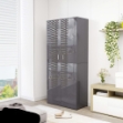 Scarpiera Grigio Lucido 80x39x178 cm in Legno Multistrato