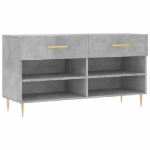 Panca Porta Scarpe Grigio Cemento 102x35x55cm Legno Multistrato