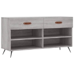 Panca Porta Scarpe Grigio Sonoma 102x35x55 cm Legno Multistrato