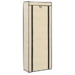 Scarpiera con Rivestimento in Tessuto Crema 57x29x162 cm