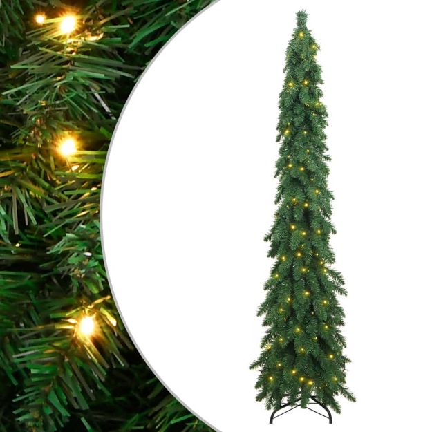 Albero di Natale Artificiale Preilluminato con 130 LED 210 cm
