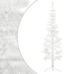 Albero Natale Artificiale Sottile a Metà Supporto Bianco 180 cm