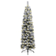 Albero di Natale Sottile con Neve Fioccata Verde 240 cm PVC