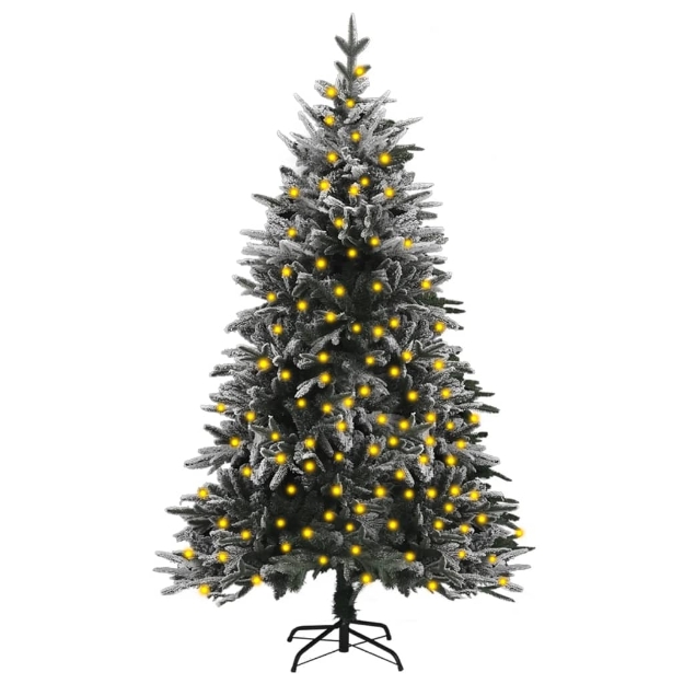 Albero di Natale Neve Fioccata Preiluminato 180 cm PVC e PE