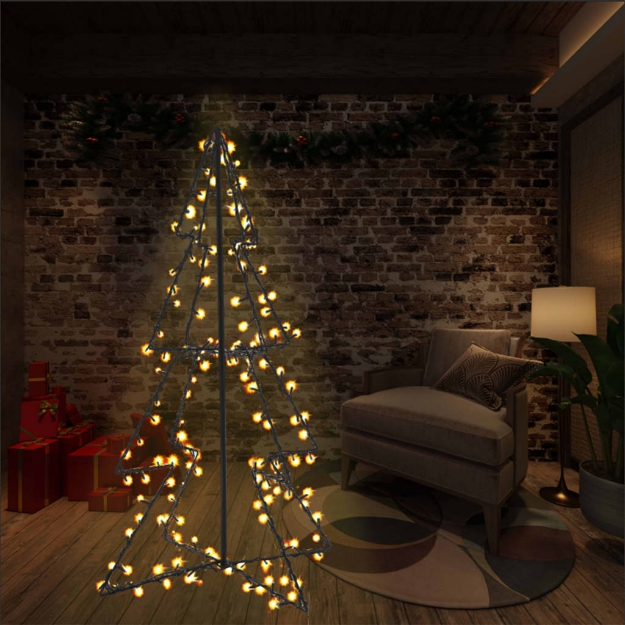 Albero di Natale a Cono 160 LED per Interni Esterni 78x120 cm