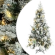 Albero di Natale Innevato Preilluminato Pigne 225cm in PVC e PE