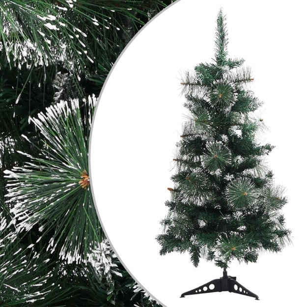 Albero di Natale Artificiale Supporto Verde e Bianco 90 cm PVC