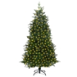 Albero di Natale Artificiale Preiluminato 210 cm Verde PVC e PE