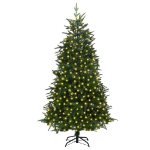 Albero di Natale Artificiale Preiluminato 210 cm Verde PVC e PE