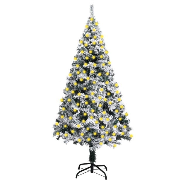 Albero di Natale Artificiale con Neve Fioccata Verde 240 cm PVC