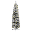 Albero di Natale Sottile con Neve Fioccata Verde 150 cm PVC