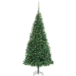 Albero di Natale Preilluminato con Palline e LED Verde 300 cm