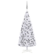 Albero di Natale Preilluminato con Palline e LED Bianco 400 cm