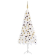 Albero Natale per Angolo con LED e Palline Bianco 180 cm PVC
