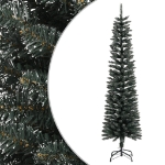 Albero di Natale Artificiale Sottile con Base Verde 180 cm PVC