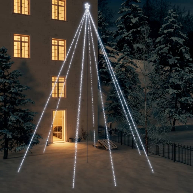 Luci Albero Natale Interni Esterni 1300 LED Bianco Freddo 8 m