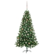 Albero di Natale Preilluminato con Palline Verde 180 cm