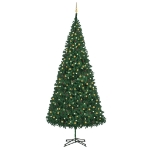 Albero di Natale Preilluminato con Palline Verde 500 cm