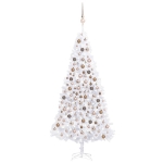 Albero di Natale Preilluminato con Palline e LED Bianco 300 cm