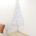 Albero di Natale Artificiale ad Angolo Bianco 150 cm PVC