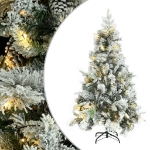 Albero di Natale Innevato Preilluminato Pigne 195cm in PVC e PE