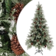 Albero di Natale con Pigne Verde e Bianco 225 cm in PVC e PE