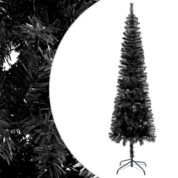 Albero di Natale Sottile Nero 180 cm