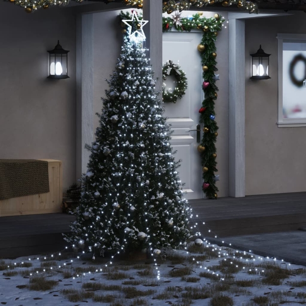 Illuminazione per Albero di Natale 320 LED Bianco Freddo 375 cm
