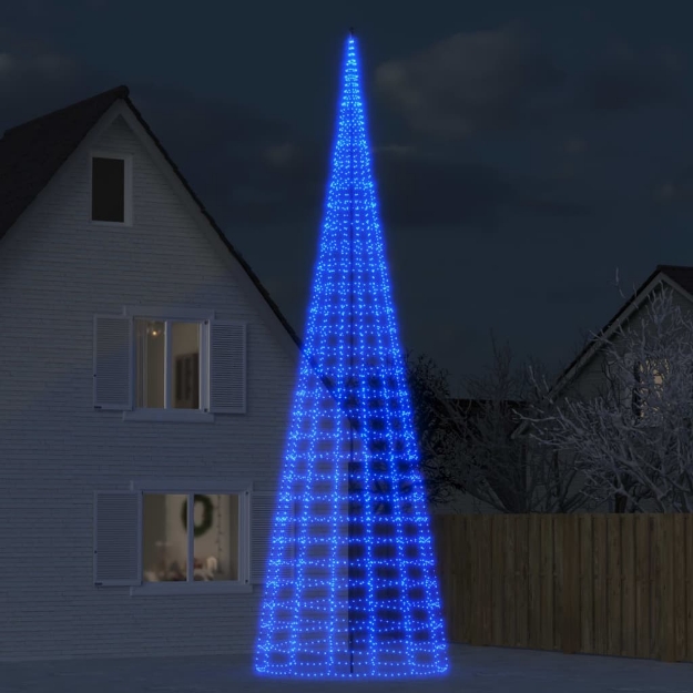 Illuminazione Albero di Natale su Pennone 3000LED Blu 800cm