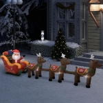 Decorazione Babbo Natale Gonfiabile con Renne LED 490 cm