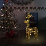 Renne e Slitta Decorazione Natale 90 LED 60x16x100 cm Acrilico