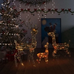 Famiglia di Renne di Natale 300 LED Colorati in Acrilico
