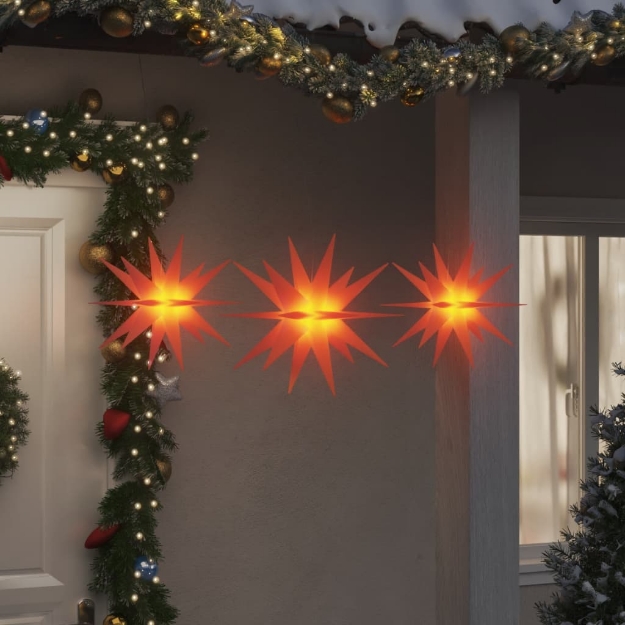 Luci di Natale con LED 3 pz Pieghevoli Rosse