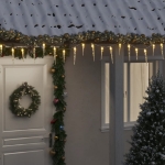 Luce Natale a Ghiacciolo 100 LED Bianco Caldo 10 m Acrilico PVC