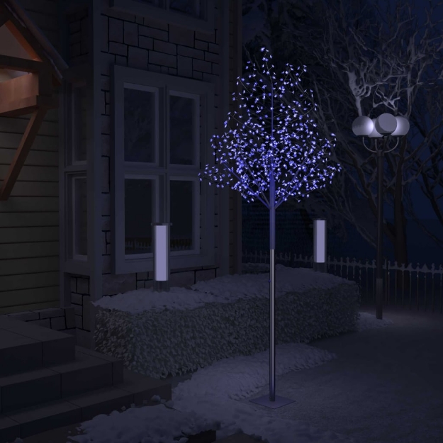 Albero di Natale 600 LED Luce Blu Ciliegio in Fiore 300 cm