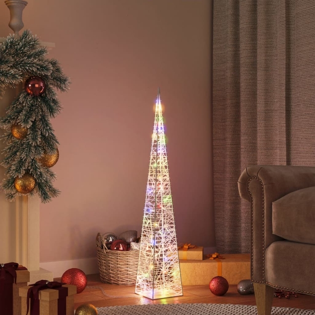 Cono di Luce LED Decorativo Acrilico Multicolore 90 cm
