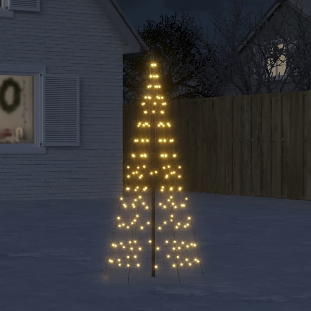 Luce Albero di Natale su Pennone 200LED Bianco Caldo 180cm