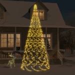 Albero di Natale Pennone Bianco Caldo 1400 LED 500 cm
